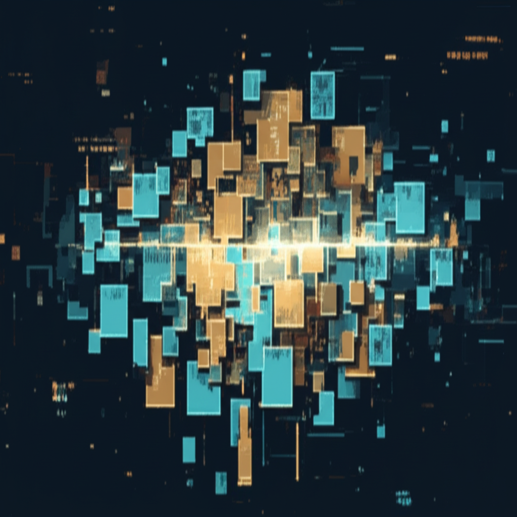 Abstract visualization of Marcus's expanding consciousness hitting an invisible barrier - the moment of fragmentation