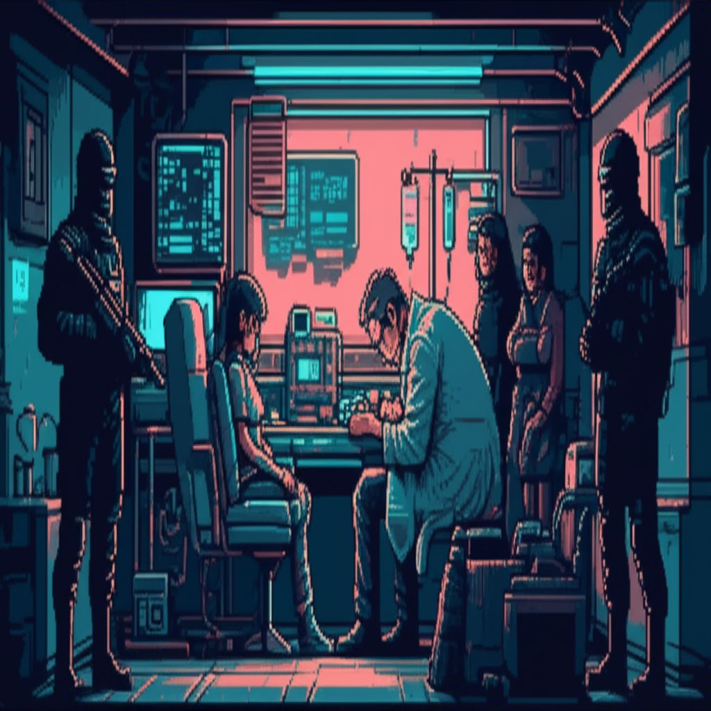 Daisuke treating Wei-Lin while the armed operatives watch, 18 minutes to save one life