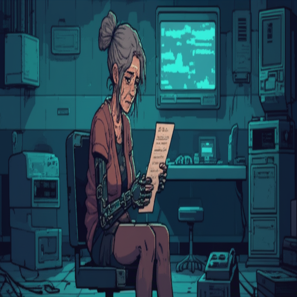 Patch reading her personal prescription from Daisuke, tears on her face