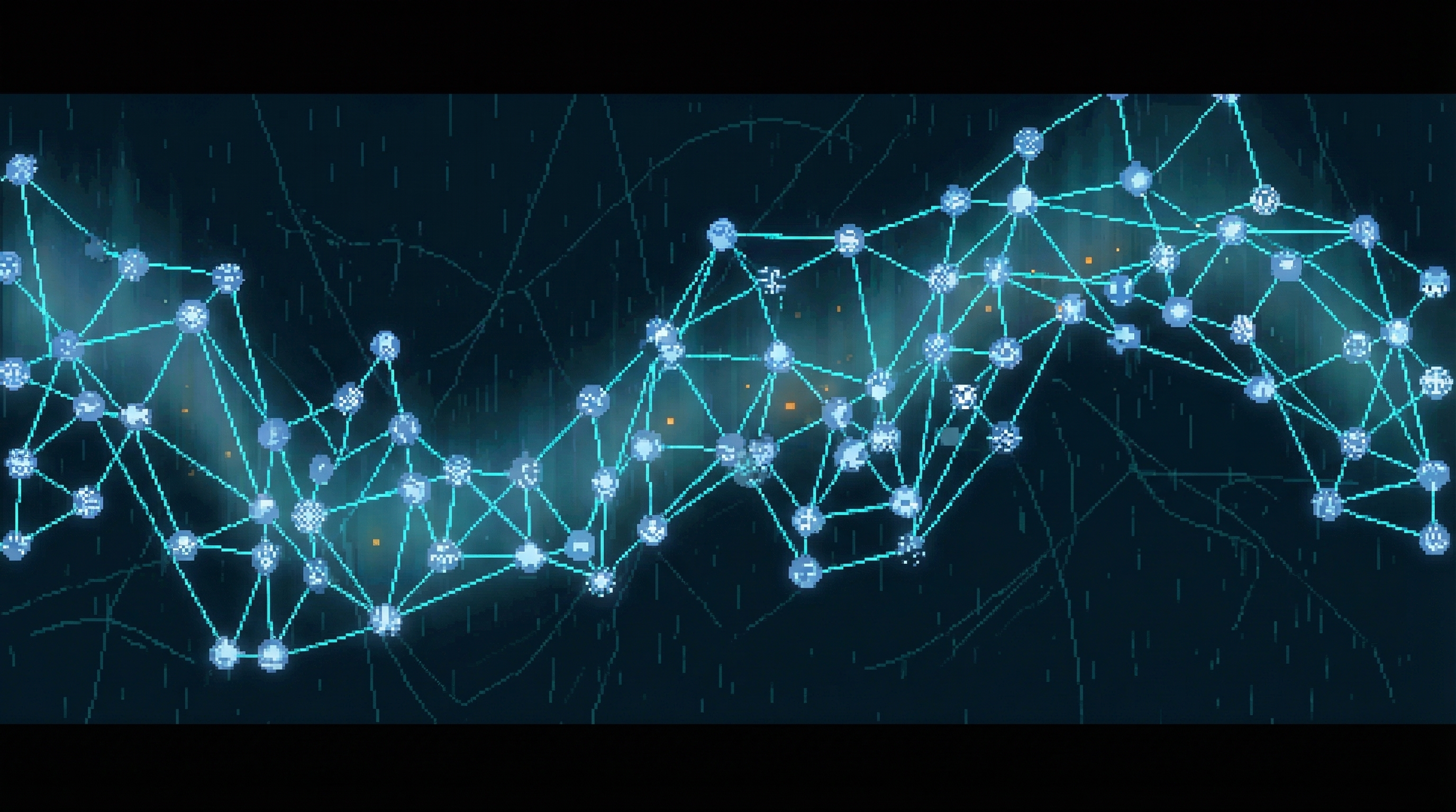 Abstract visualization of 347 consciousnesses as interconnected nodes of light